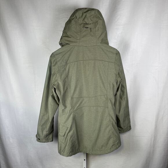 REI Elements Long Sleeve Hooded Rain Winter Coat Green Ladies Size Small - Picture 9 of 11